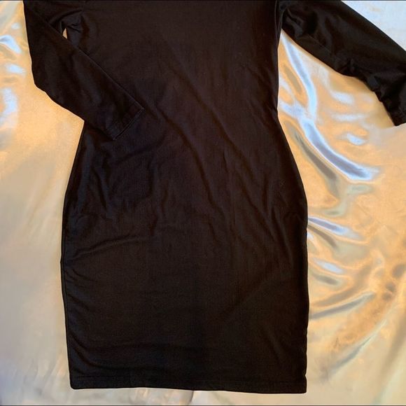 Say What? Black 3/4 Sleeve BodyCon Dress M (K-021) - Picture 4 of 4